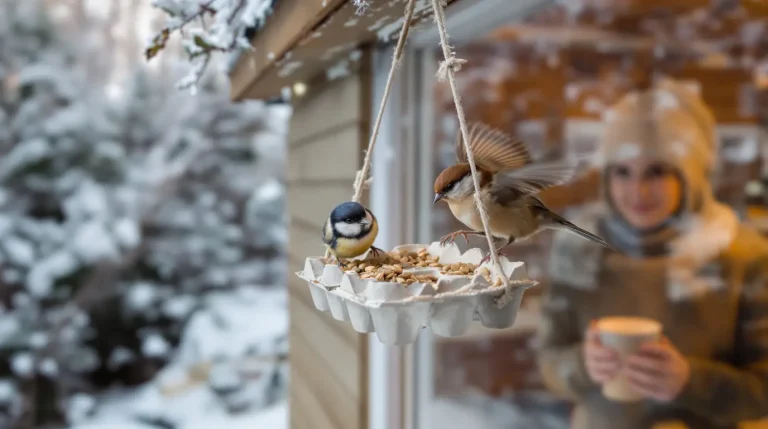 Ne jetez plus vos vieilles boîtes d’œufs : elles attirent les oiseaux au jardin tout l’hiver