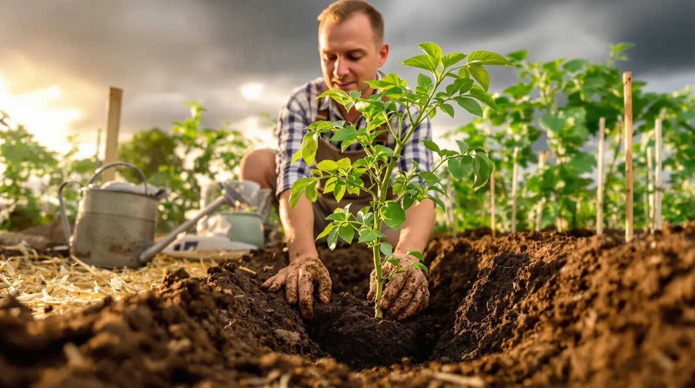 « Tu plantes tes tomates trop haut » : un pépiniériste m'a montré où enterrer la tige contre le mildiou « Tu plantes tes tomates trop haut » : un pépiniériste m'a montré où enterrer la tige contre le mildiou