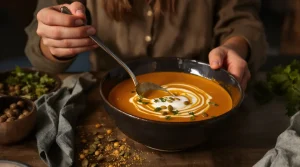 Velouté pois chiches-carottes au cumin : mon dîner healthy et complet pour les soirs de flemme